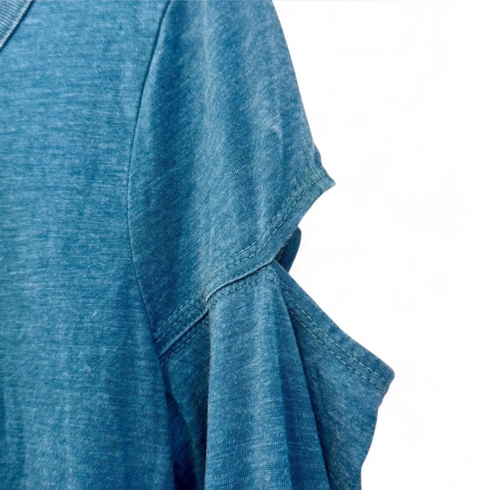 NWOT CHASER  Teal Long Sleeve Top with Cut-Outs - Picture 4 of 6